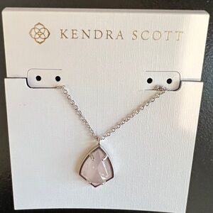 Kendra Scott Cory Necklace Rhod Rose Quartz